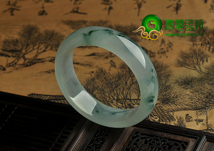 冰种飘花缅甸翡翠A货手镯（57.9mm）