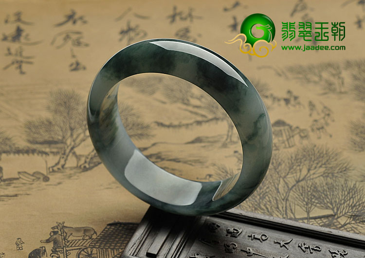 糯冰种飘花缅甸翡翠A货手镯（58.1mm）