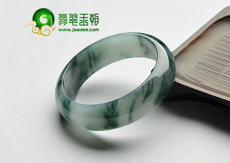 糯冰种飘花缅甸翡翠A货手镯（58.1mm）