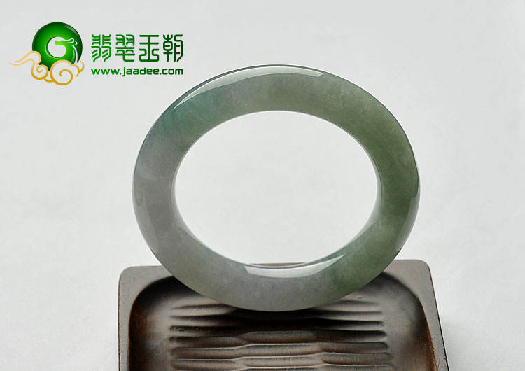 糯冰种晴水缅甸翡翠A货圆条手镯（55mm）