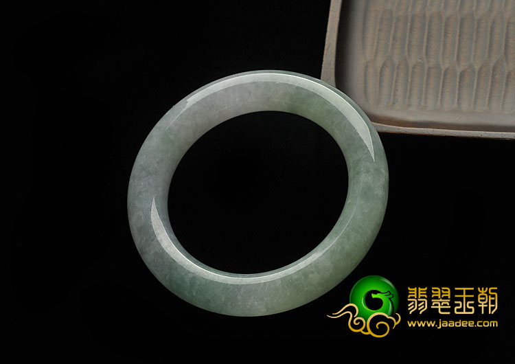 糯冰种晴水缅甸翡翠A货圆条手镯（55mm）