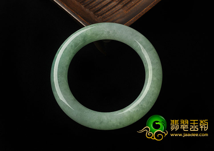 糯冰种晴水缅甸翡翠A货圆条手镯（56.4mm）