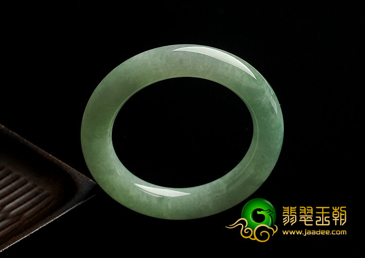 糯冰种晴水缅甸翡翠A货圆条手镯（56.4mm）
