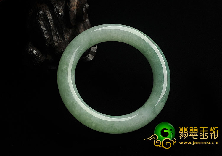 糯冰种晴水缅甸翡翠A货圆条手镯（56.4mm）
