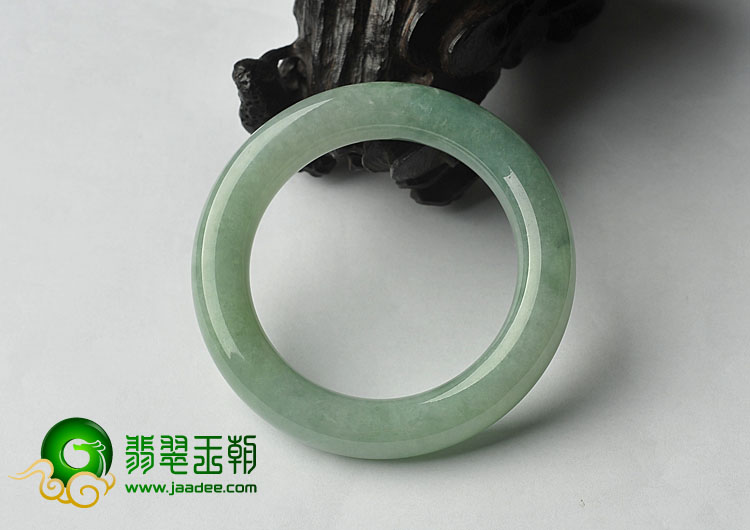 糯冰种晴水缅甸翡翠A货圆条手镯（56.4mm）