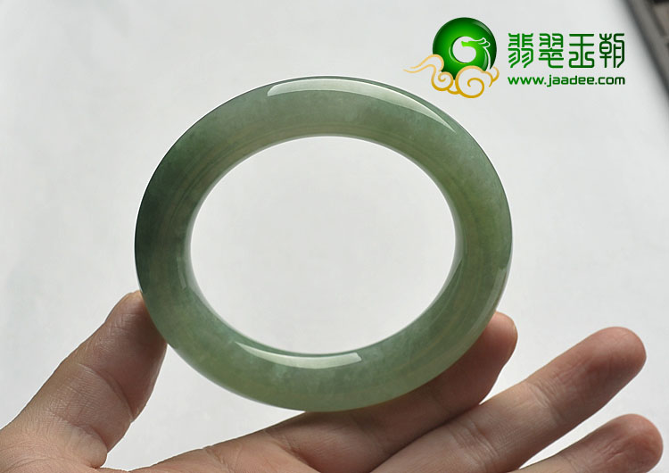 糯冰种晴水缅甸翡翠A货圆条手镯（56.4mm）