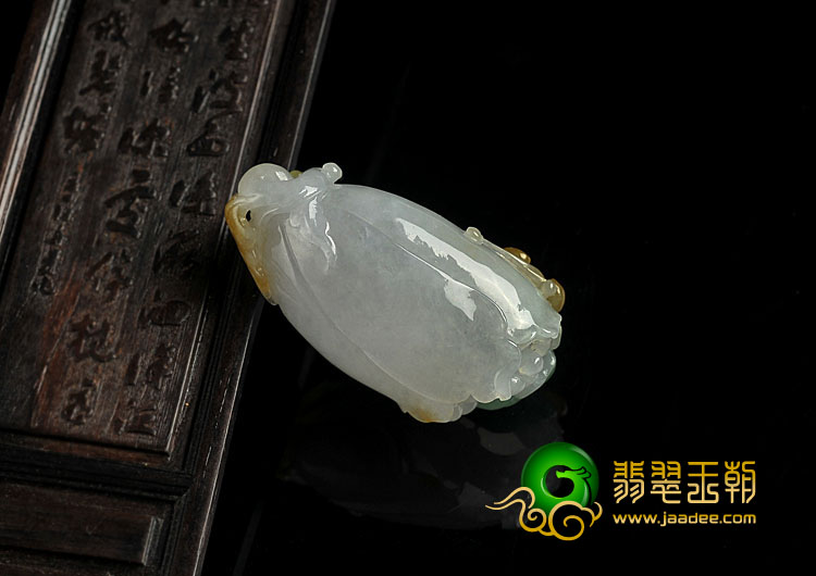 糯冰种三彩缅甸翡翠A货亭亭玉立挂件