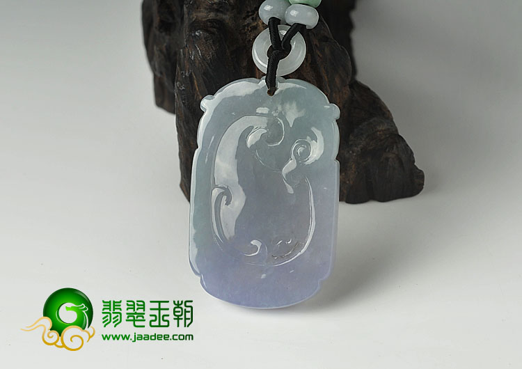 冰种春带彩缅甸翡翠A货一路连科挂件