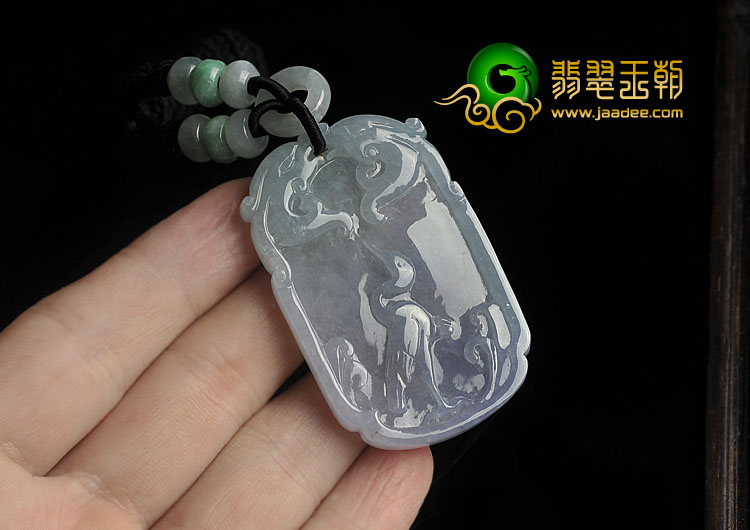 冰种春带彩缅甸翡翠A货一路连科挂件