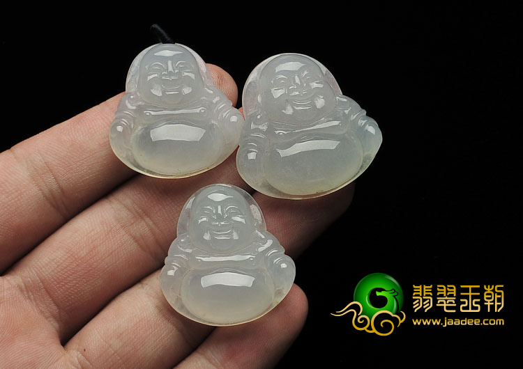 冰种淡晴水缅甸翡翠A货玉佛挂件（单价）