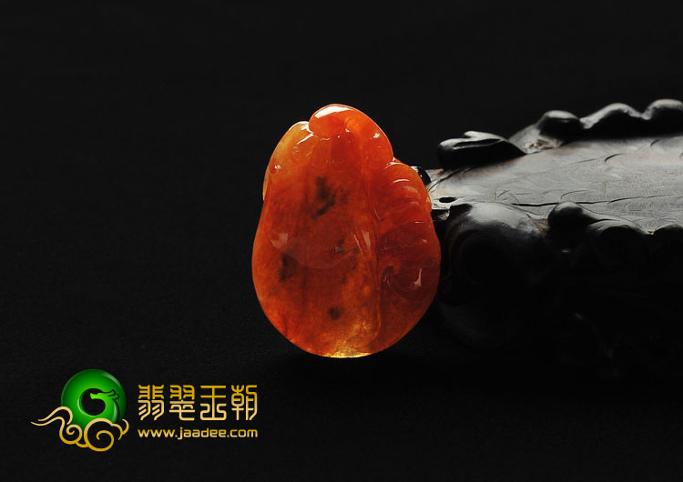 糯冰种红黄翡缅甸翡翠A货福从天降挂件