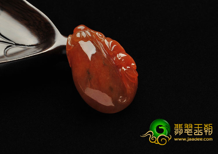 糯冰种红黄翡缅甸翡翠A货福从天降挂件