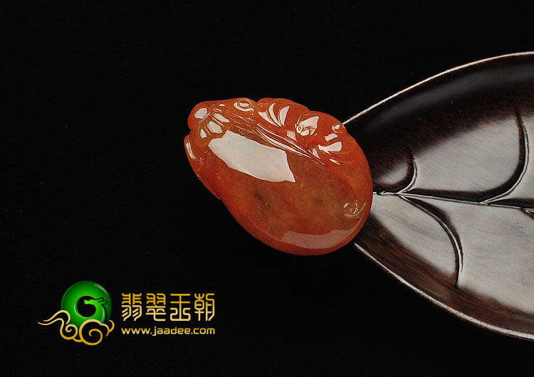 糯冰种红黄翡缅甸翡翠A货福从天降挂件