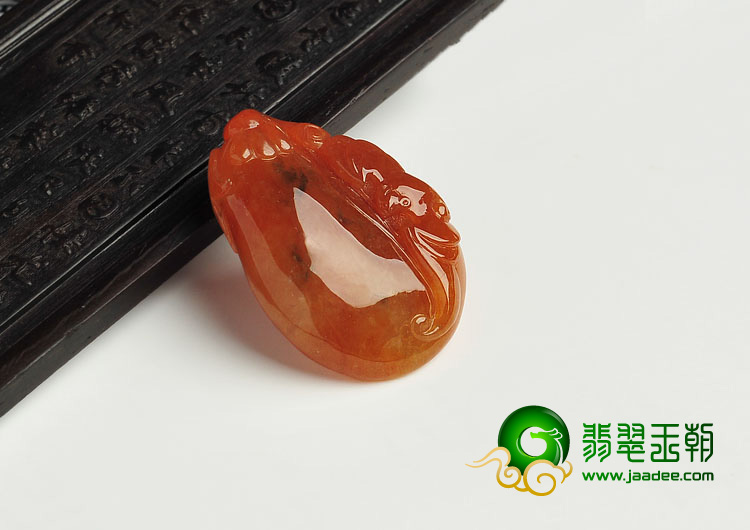 糯冰种红黄翡缅甸翡翠A货福从天降挂件