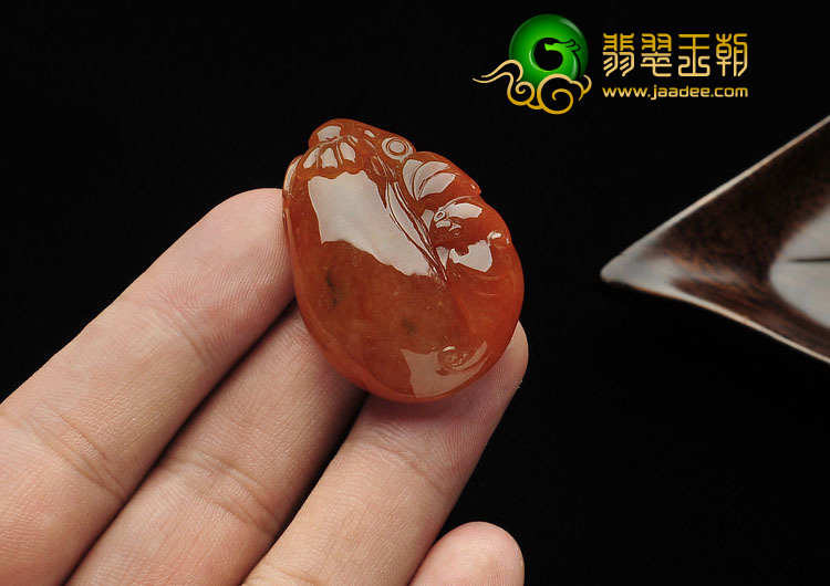 糯冰种红黄翡缅甸翡翠A货福从天降挂件