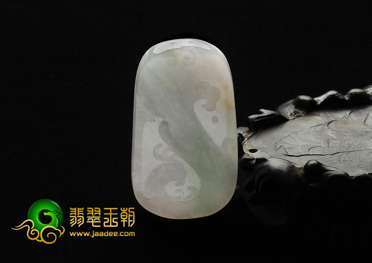 糯冰种春带彩缅甸翡翠A货凤来仪挂件