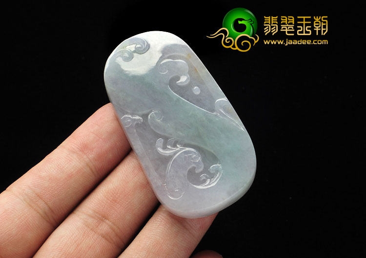 糯冰种春带彩缅甸翡翠A货凤来仪挂件