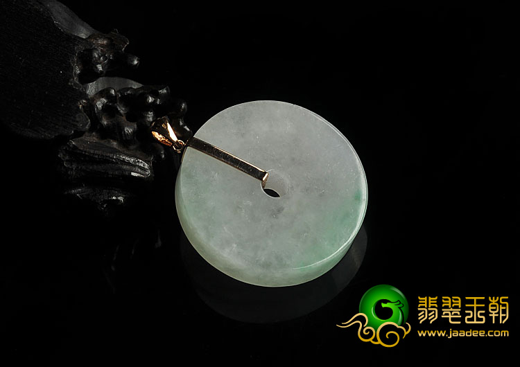 糯冰种飘翠缅甸翡翠A货平安扣挂件