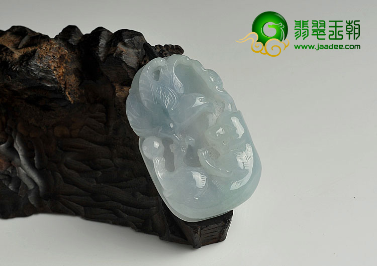 冰种春带彩缅甸翡翠A货英雄挂件