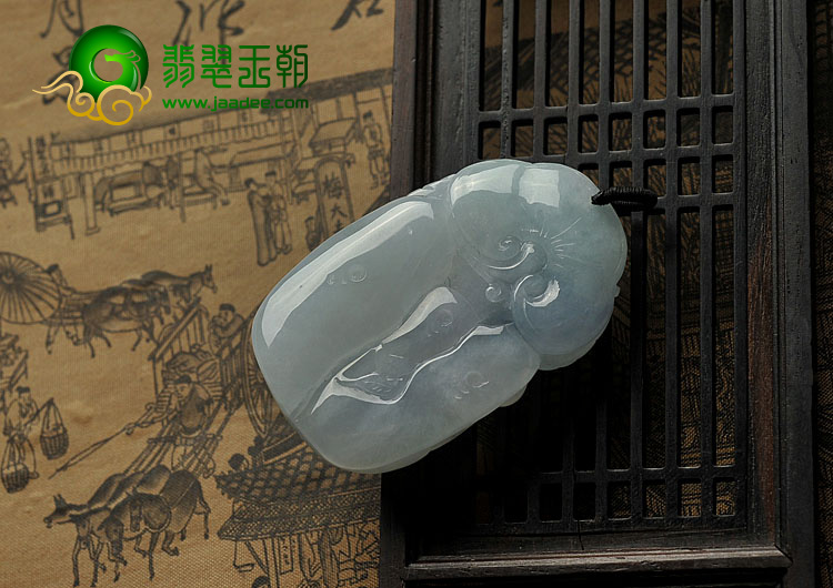 冰种春带彩缅甸翡翠A货英雄挂件