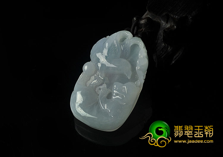 冰种春带彩缅甸翡翠A货英雄挂件