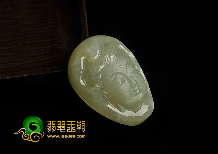 （成本清仓）冰种黄翡缅甸翡翠A货观音头挂件