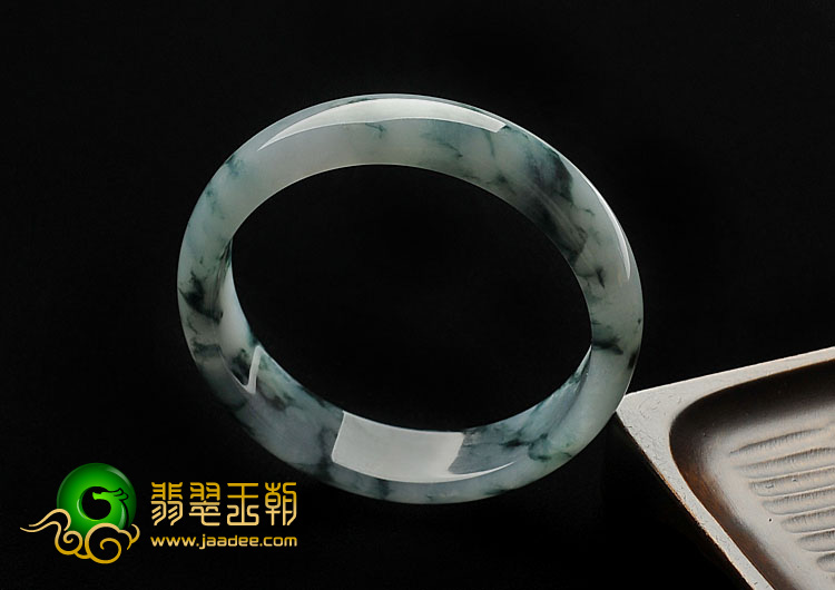 糯冰种飘花缅甸翡翠A货手镯（57.3mm）
