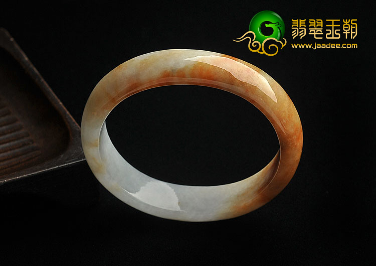 糯冰种红黄翡缅甸翡翠A货贵妃镯（54.7mm-47.4mm）