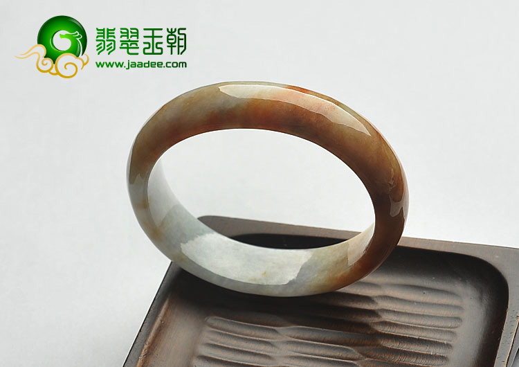 糯冰种红黄翡缅甸翡翠A货贵妃镯（54.7mm-47.4mm）