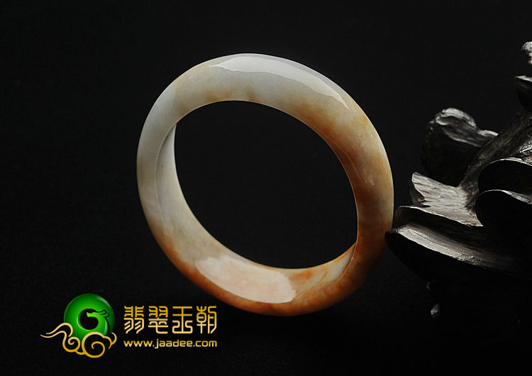 糯冰种红黄翡缅甸翡翠A货贵妃镯（54.7mm-47.4mm）