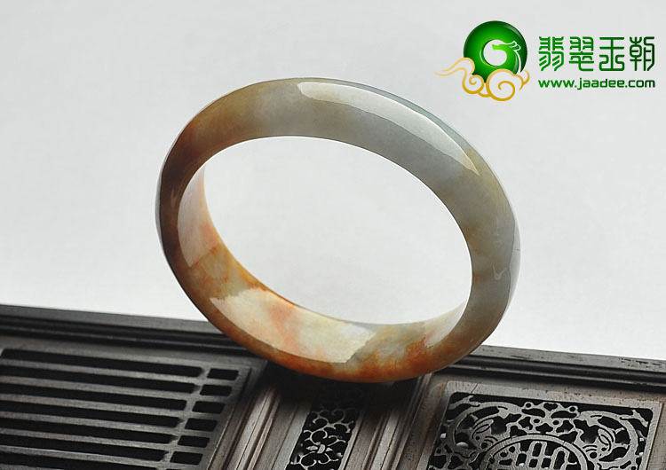 糯冰种红黄翡缅甸翡翠A货贵妃镯（54.7mm-47.4mm）