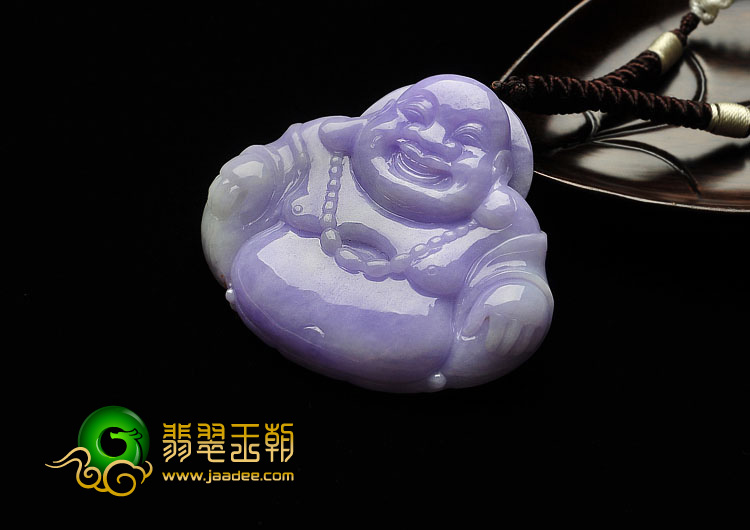 糯冰种紫罗兰缅甸翡翠A货玉佛挂件