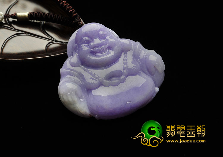 糯冰种紫罗兰缅甸翡翠A货玉佛挂件
