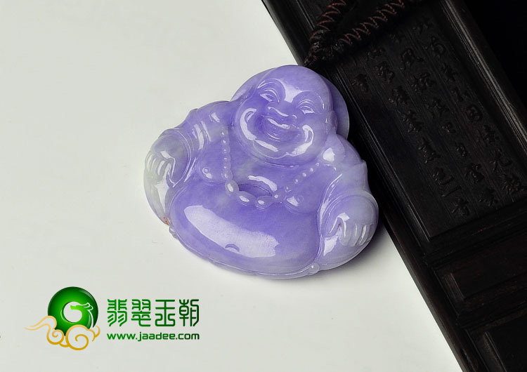 糯冰种紫罗兰缅甸翡翠A货玉佛挂件