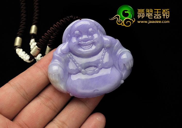 糯冰种紫罗兰缅甸翡翠A货玉佛挂件