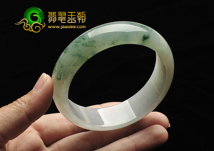 糯冰种飘花缅甸翡翠A货手镯（58.1mm）
