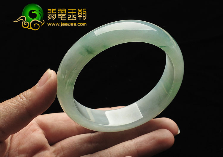 糯冰种飘花缅甸翡翠A货手镯（58.5mm）