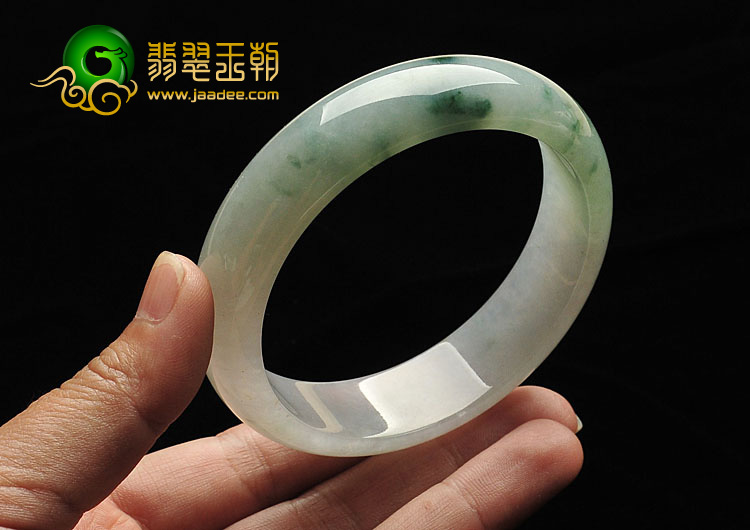 糯冰种飘花缅甸翡翠A货手镯（59.5mm）