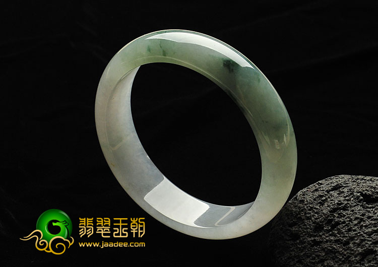 糯冰种飘花缅甸翡翠A货手镯（59.5mm）