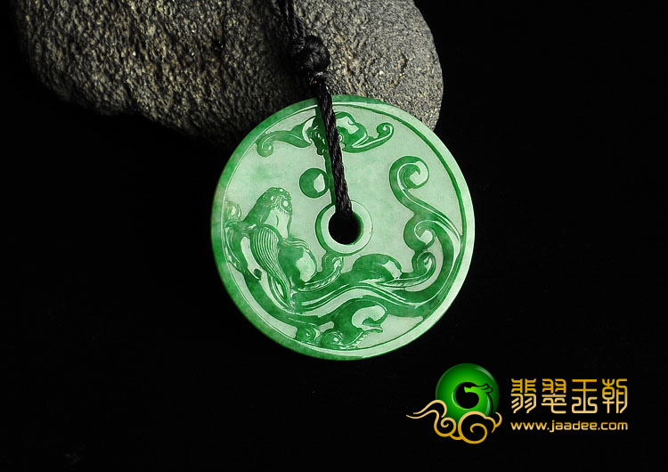 糯冰种翠色缅甸翡翠A货平安扣挂件