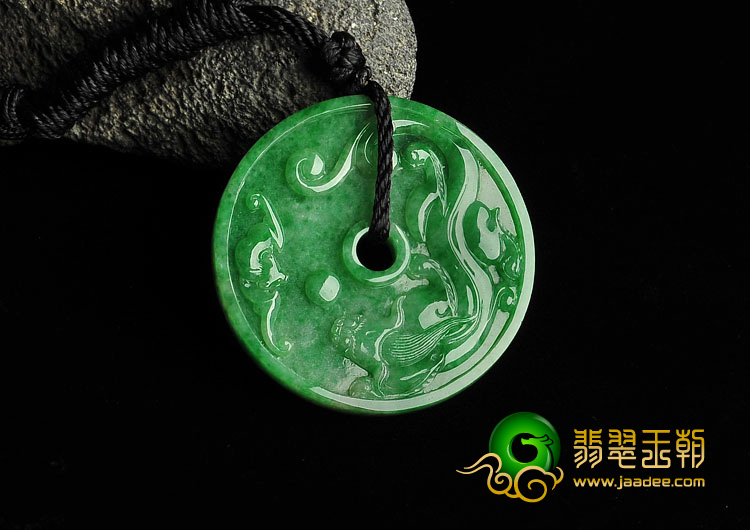 糯冰种翠色缅甸翡翠A货平安扣挂件