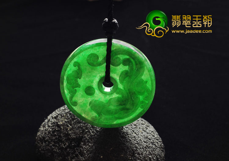 糯冰种翠色缅甸翡翠A货平安扣挂件