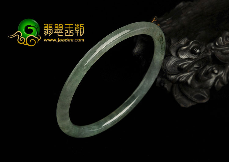 冰种晴水缅甸翡翠A货圆条手镯（58.9mm）
