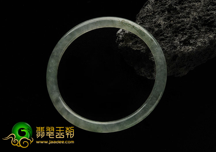 冰种晴水缅甸翡翠A货圆条手镯（58.9mm）