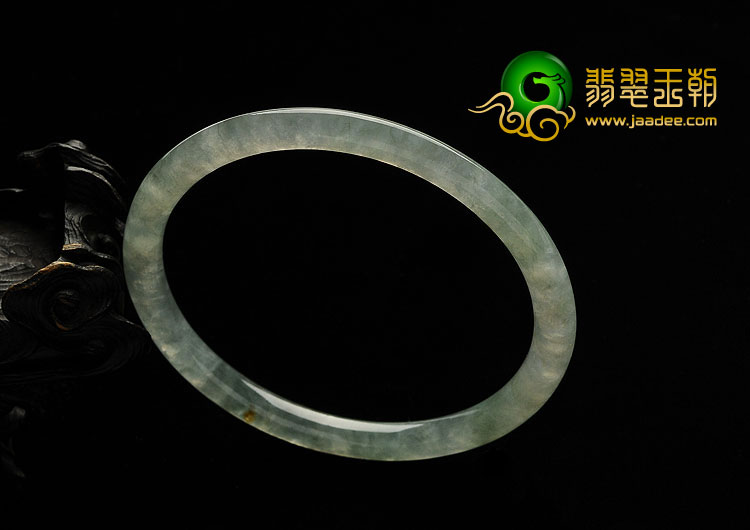 冰种晴水缅甸翡翠A货圆条手镯（58.9mm）