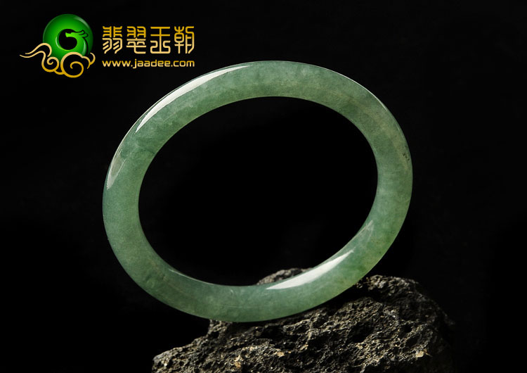 冰种晴水缅甸翡翠A货圆条手镯（54.1mm）