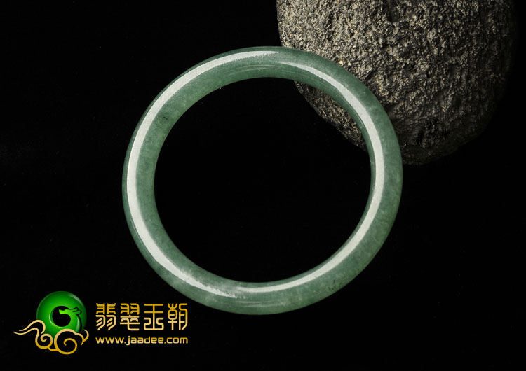 冰种晴水缅甸翡翠A货圆条手镯（54.1mm）