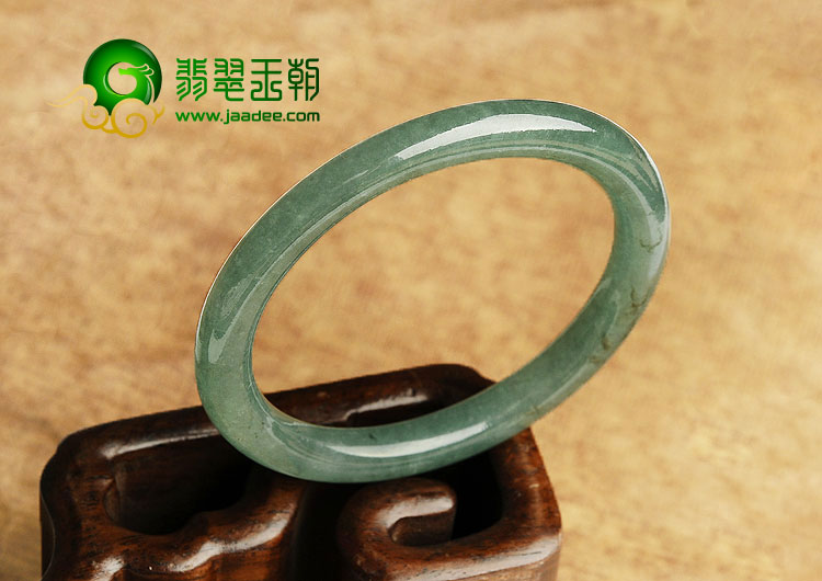 冰种晴水缅甸翡翠A货圆条手镯（54.1mm）