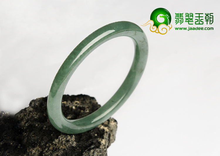 冰种晴水缅甸翡翠A货圆条手镯（54.1mm）