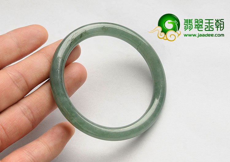 冰种晴水缅甸翡翠A货圆条手镯（54.1mm）